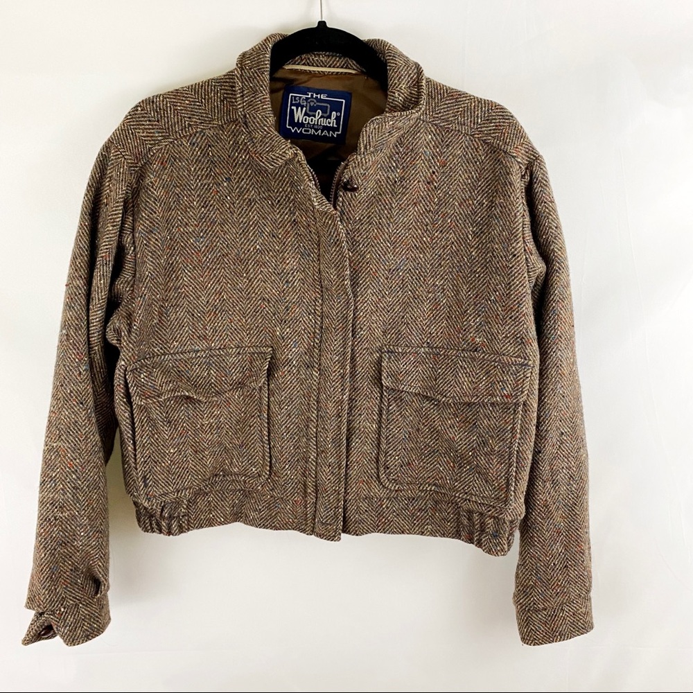 Vintage cropped Woolrich tweed coat